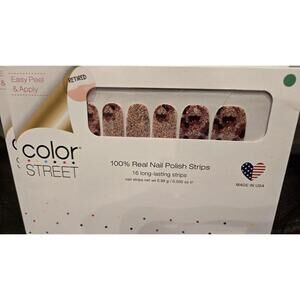 Color Street Nail Strips ~ CRUSH HOUR ~ multicolor Glitter HEARTS PINK New